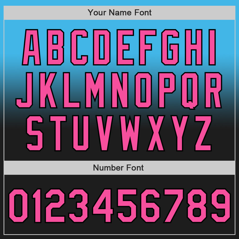 Custom Sky Blue Pink-Black Authentic Fade Fashion Baseball Jersey