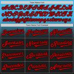 Custom Sky Blue Red-Black Authentic Fade Fashion Baseball Jersey