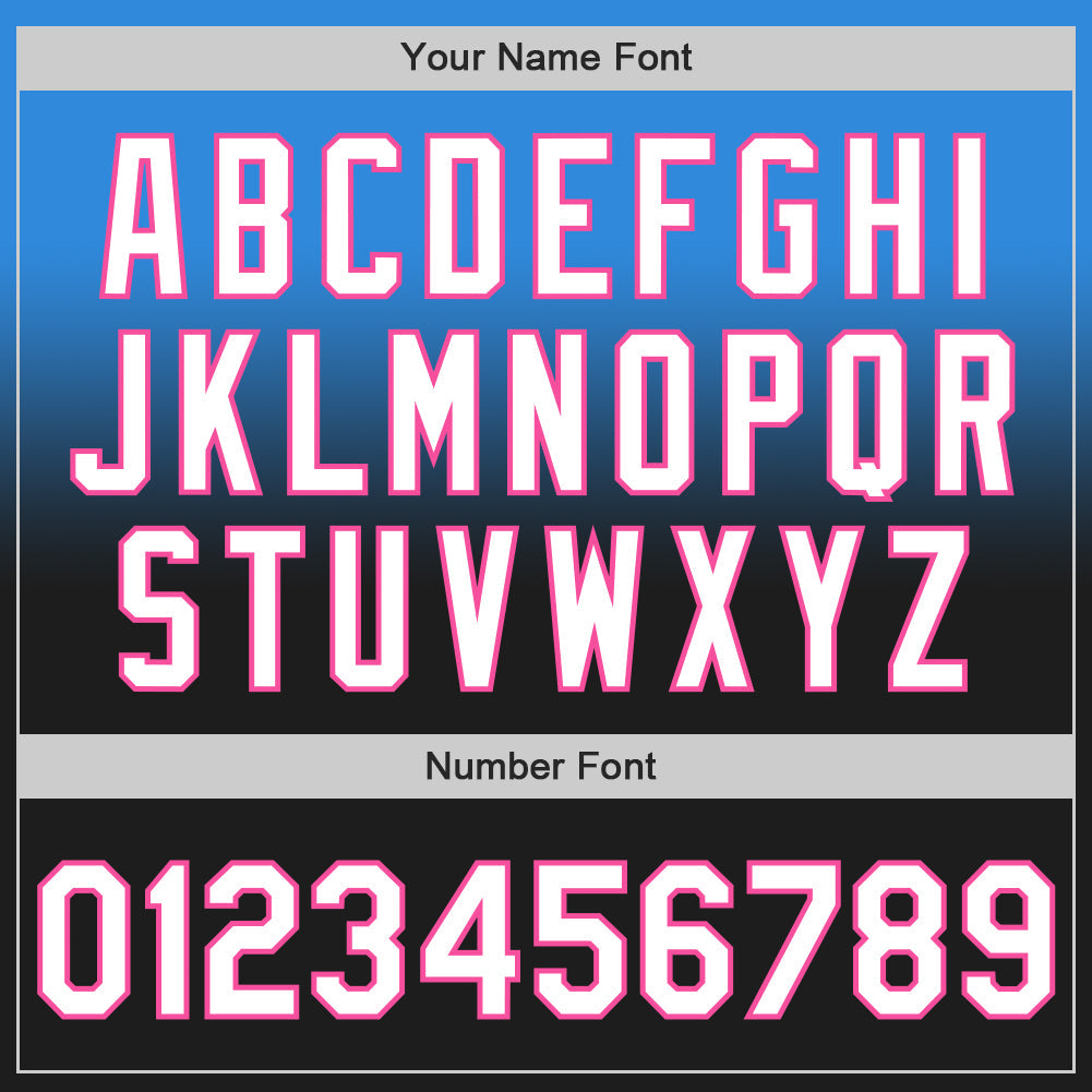 Custom Electric Blue Black-Pink Authentic Fade Fashion Baseball Jersey