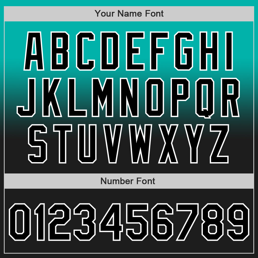 Custom Aqua Black-White Authentic Fade Fashion Baseball Jersey