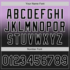 Custom Light Purple Black-White Authentic Fade Fashion Baseball Jersey