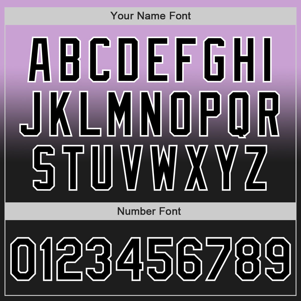 Custom Light Purple Black-White Authentic Fade Fashion Baseball Jersey