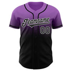Custom Medium Purple Black-White Authentic Fade Fashion Baseball Jersey