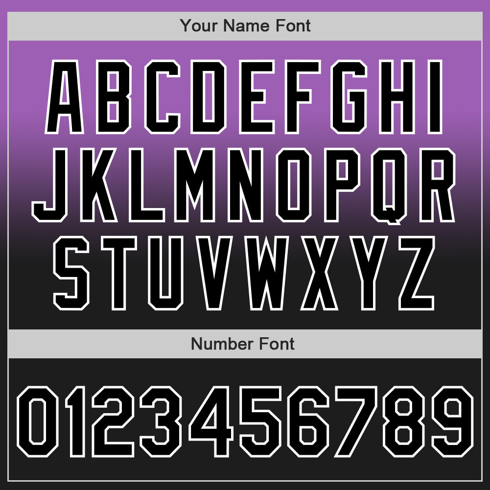 Custom Medium Purple Black-White Authentic Fade Fashion Baseball Jersey