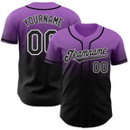 Custom Medium Purple Black-White Authentic Fade Fashion Baseball Jersey