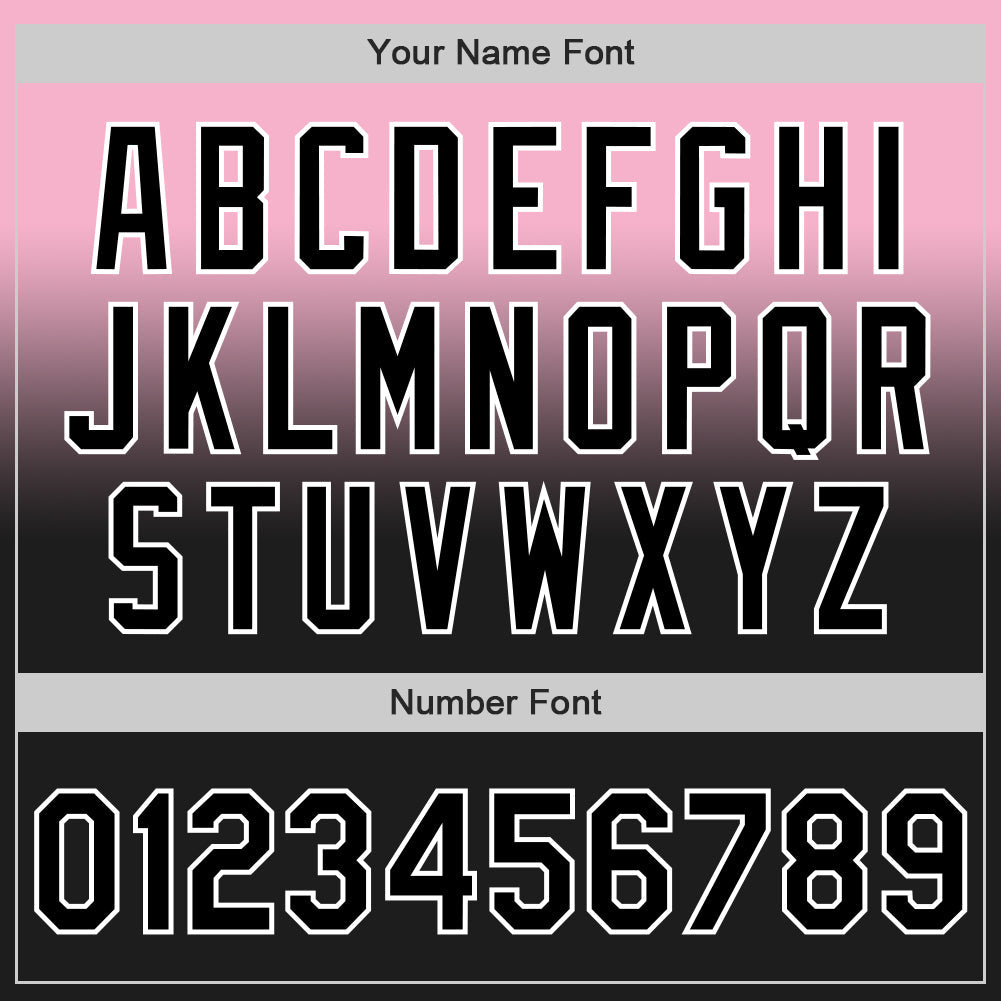 Custom Light Pink Black-White Authentic Fade Fashion Baseball Jersey