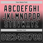 Custom Medium Pink Black-White Authentic Fade Fashion Baseball Jersey