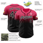 Custom Neon Pink Black-White Authentic Fade Fashion Baseball Jersey