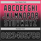 Custom Neon Pink Black-White Authentic Fade Fashion Baseball Jersey