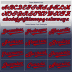 Custom White Red-Navy Authentic Fade Fashion Baseball Jersey