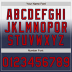 Custom White Red-Navy Authentic Fade Fashion Baseball Jersey