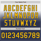 Custom White Gold-Navy Authentic Fade Fashion Baseball Jersey