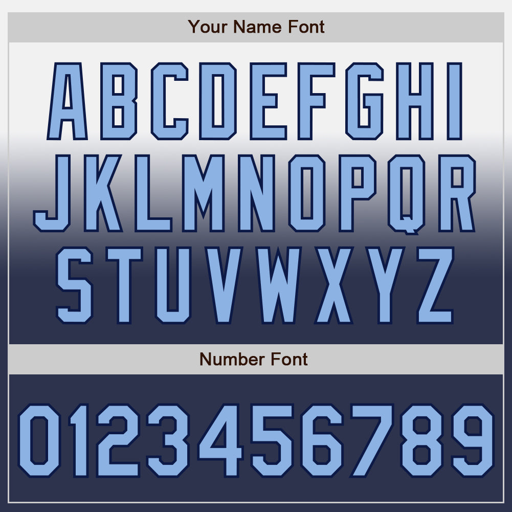 Custom White Light Blue-Navy Authentic Fade Fashion Baseball Jersey