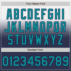 Custom White Teal-Navy Authentic Fade Fashion Baseball Jersey