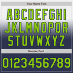 Custom White Neon Green-Navy Authentic Fade Fashion Baseball Jersey