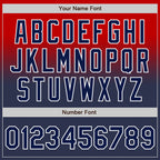 Custom Red Navy-White Authentic Fade Fashion Baseball Jersey