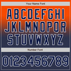 Custom Orange Navy-White Authentic Fade Fashion Baseball Jersey