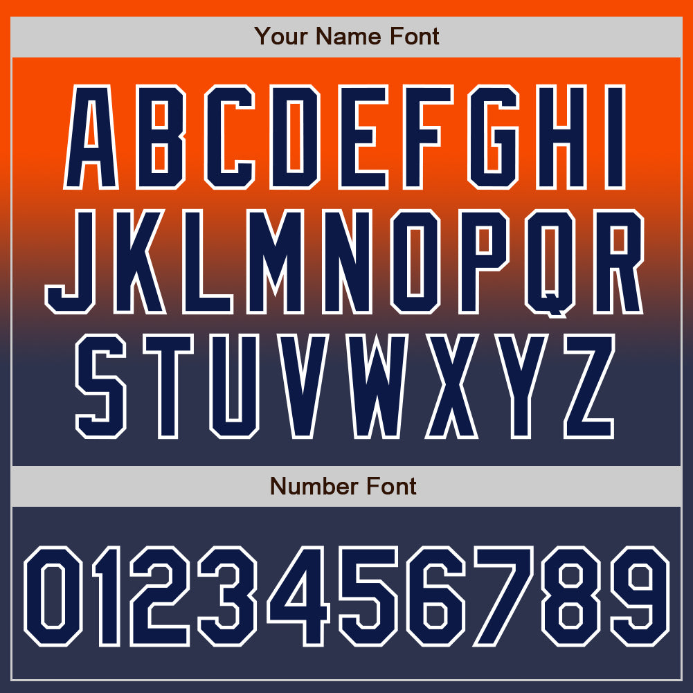 Custom Orange Navy-White Authentic Fade Fashion Baseball Jersey