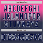 Custom Pink Navy-White Authentic Fade Fashion Baseball Jersey