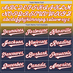 Custom Gold Navy-Red Authentic Fade Fashion Baseball Jersey