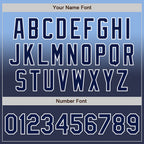 Custom Light Blue Navy-White Authentic Fade Fashion Baseball Jersey