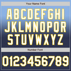 Custom Light Blue Navy-Yellow Authentic Fade Fashion Baseball Jersey