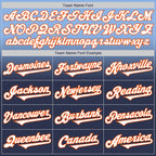 Custom Light Blue Navy-Orange Authentic Fade Fashion Baseball Jersey