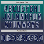 Custom Teal Navy-White Authentic Fade Fashion Baseball Jersey