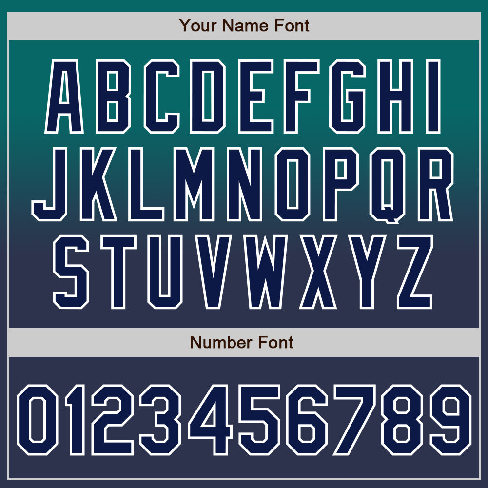 Custom Teal Navy-White Authentic Fade Fashion Baseball Jersey