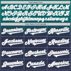 Custom Teal Navy-Gray Authentic Fade Fashion Baseball Jersey