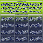 Custom Neon Green Navy-White Authentic Fade Fashion Baseball Jersey