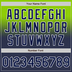 Custom Neon Green Navy-White Authentic Fade Fashion Baseball Jersey