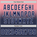 Custom Medium Pink Navy-White Authentic Fade Fashion Baseball Jersey