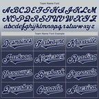 Custom Silver Navy-White Authentic Fade Fashion Baseball Jersey