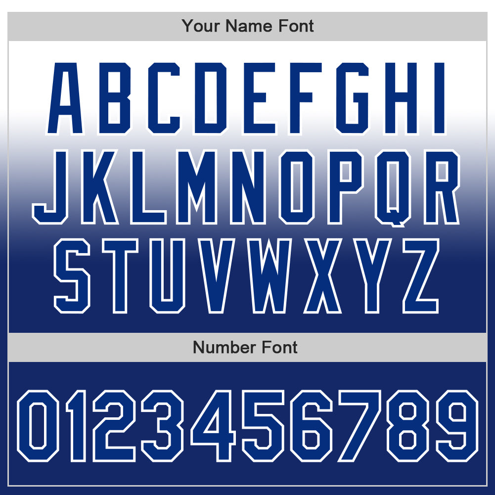 Custom White Royal Authentic Fade Fashion Baseball Jersey