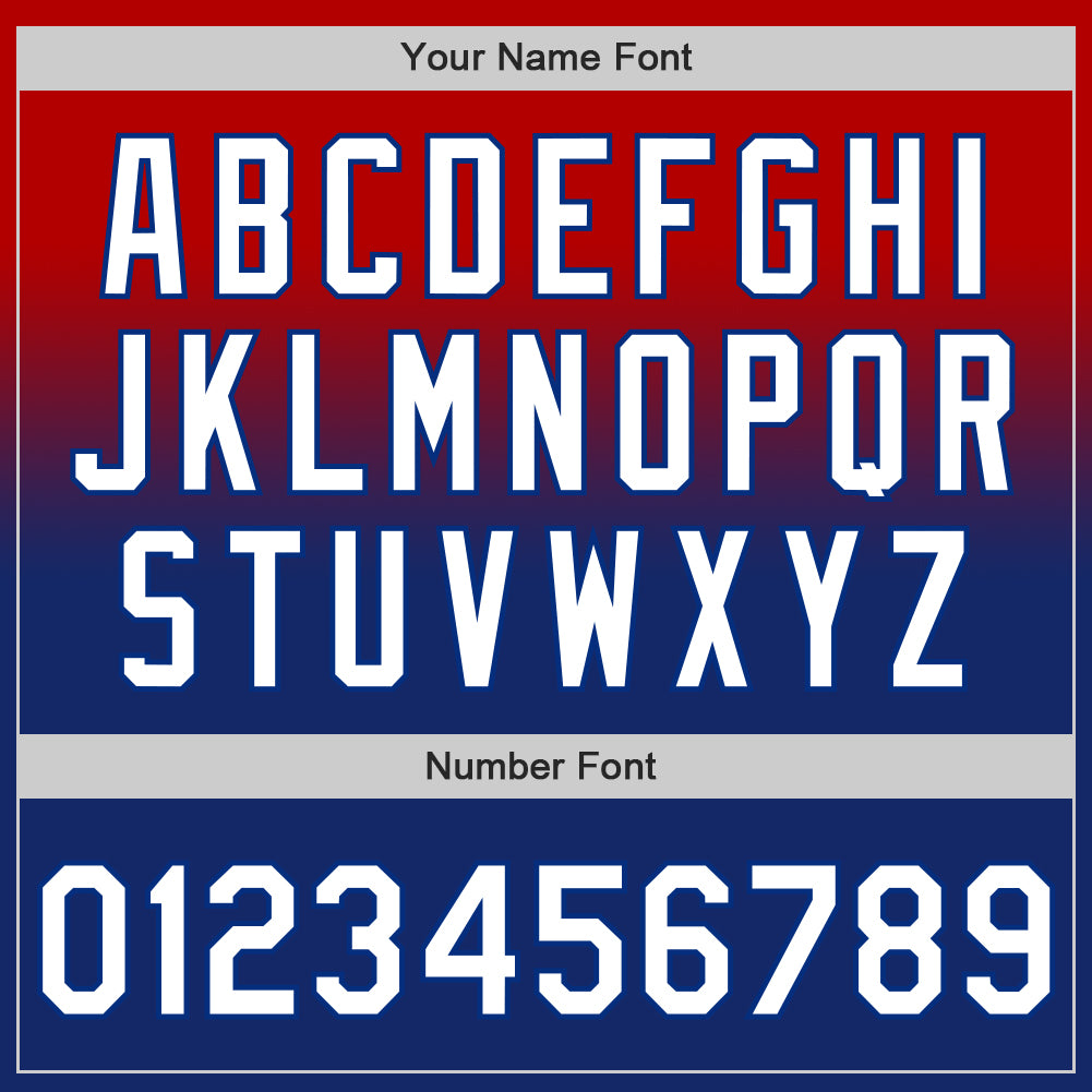 Custom Red White-Royal Authentic Fade Fashion Baseball Jersey