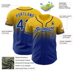 Custom Yellow Royal-White Authentic Fade Fashion Baseball Jersey