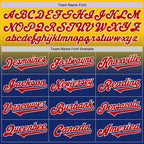 Custom Yellow Red Royal-White Authentic Fade Fashion Baseball Jersey