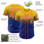 Custom Yellow Orange Royal-White Authentic Fade Fashion Baseball Jersey