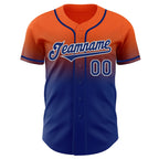 Custom Orange Royal-White Authentic Fade Fashion Baseball Jersey