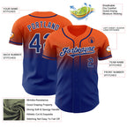 Custom Orange Royal-White Authentic Fade Fashion Baseball Jersey