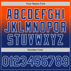 Custom Orange Royal-White Authentic Fade Fashion Baseball Jersey