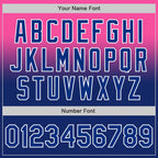 Custom Pink Royal-White Authentic Fade Fashion Baseball Jersey