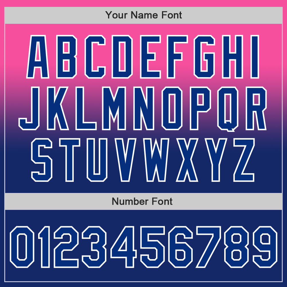 Custom Pink Royal-White Authentic Fade Fashion Baseball Jersey