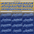 Custom Old Gold Royal-White Authentic Fade Fashion Baseball Jersey