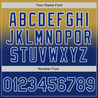 Custom Old Gold Royal-White Authentic Fade Fashion Baseball Jersey