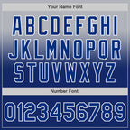 Custom Gray Royal-White Authentic Fade Fashion Baseball Jersey