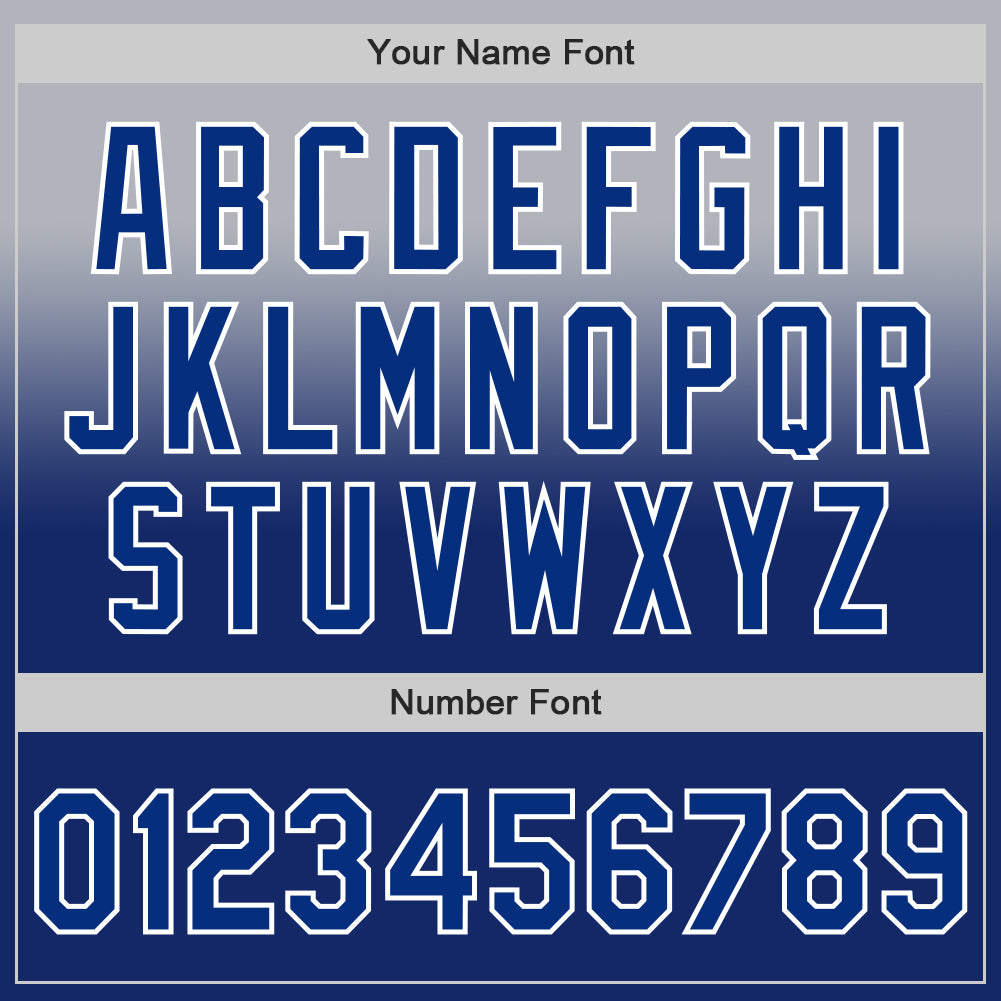 Custom Gray Royal-White Authentic Fade Fashion Baseball Jersey