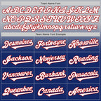 Custom Gray White Royal-Red Authentic Fade Fashion Baseball Jersey