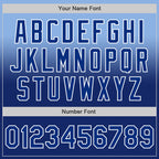 Custom Light Blue Royal-White Authentic Fade Fashion Baseball Jersey